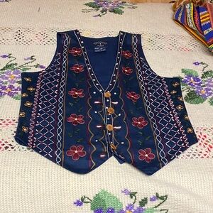Embroidered Floral Vest